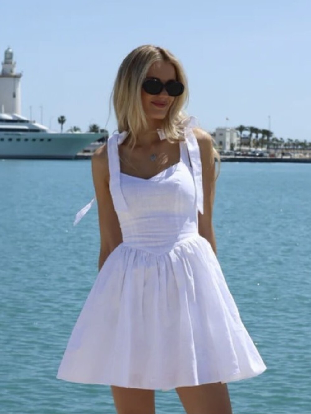 Sunset Adore Cloud Linen Mini Dress